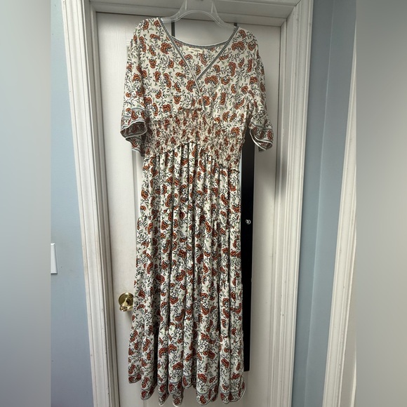 Max Studio Dresses & Skirts - Boho Paisley Maxi Dress | Size L | Max Studio | Smocked Waist Flutter Sleeve